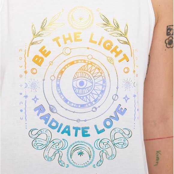 NWT Spiritual Gangster The Light Jade Muscle Tank M BE THE LIGHT RADIATE LOVE - Picture 2 of 4